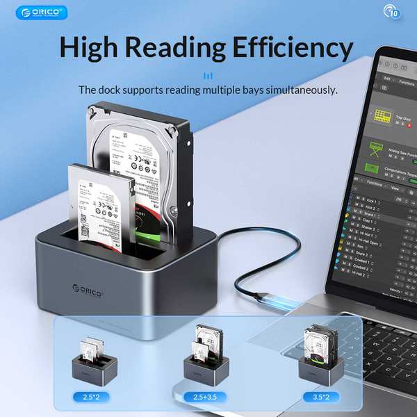باکس هارد 2.5 اینچ و 3.5 اینچ یک سینی تایپ سی اوریکو 6616C3 - تصویر 2