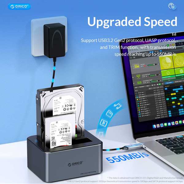 باکس هارد 2.5 اینچ و 3.5 اینچ یک سینی تایپ سی اوریکو 6616C3 - تصویر 3