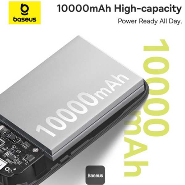 پاوربانک 10000 میلیآمپر USB و تایپسی 30 وات بیسوس Qpow 2 PPQD4-10C - تصویر 7