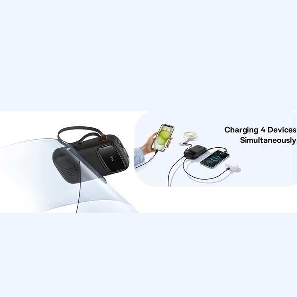 پاوربانک 10000 میلیآمپر USB و تایپسی 30 وات بیسوس Qpow 2 PPQD4-10C - تصویر 10