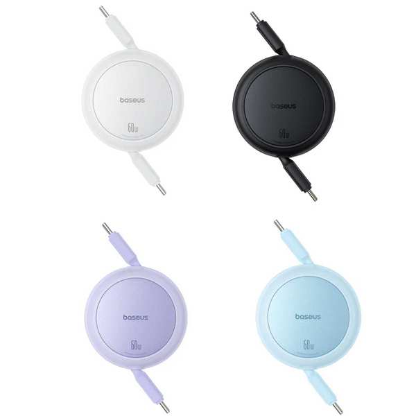 کابل شارژ دوسر تایپ سی جمعشونده 60 وات یک متری بیسوس P10364500111 CB000088