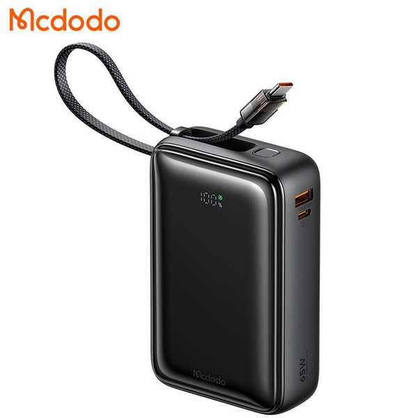 پاوربانک 20000 یواسبی و تایپسی 65 وات مک دودو MC-6370 با کابل متصل