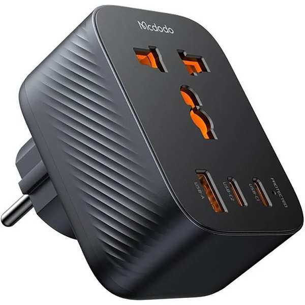 تبدیل پریز برق چندکاره و شارژر دیواری تایپ سی و USB مکدودو CP-0750