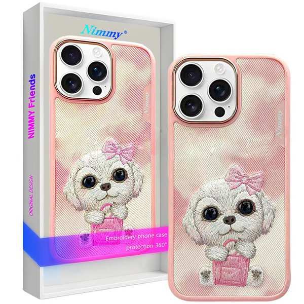 قاب مگسیف گوشی آیفون 16 پرومکس N-XDY طرح سگ بامزه گلدوزی شده