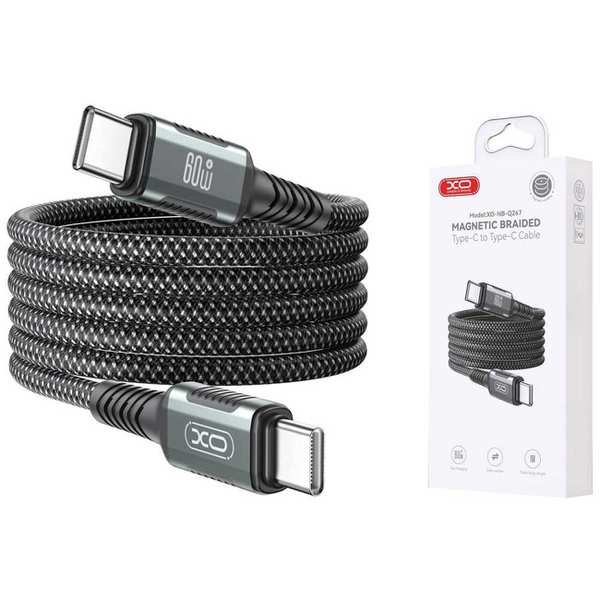 کابل مگنتی تایپ سی به تایپ سی فست شارژ 100 وات یک متری ایکس او NB-Q267