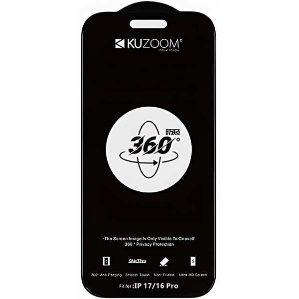 گلس پرایوسی 360 درجه آیفون 17 پرو کوزوم KUZOOM ANTI-PEEPING