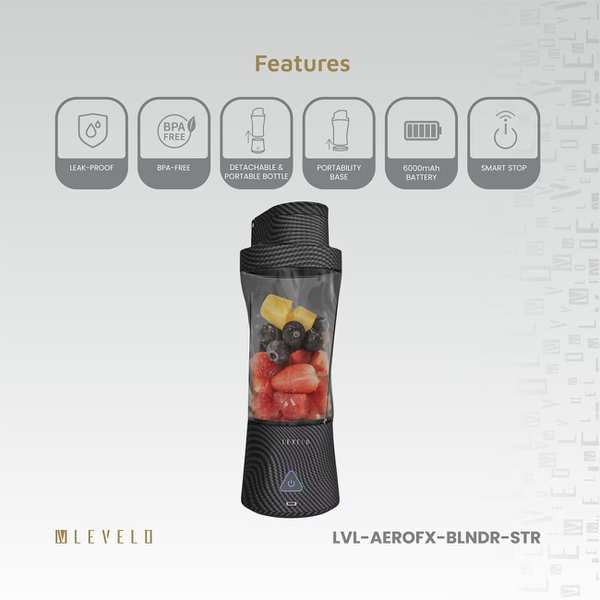 آبمیوه گیری و مخلوط کن قابل حمل 6 تیغ لِوِلو Levelo LVL-AEROFX-BLNDR-STR - تصویر 5