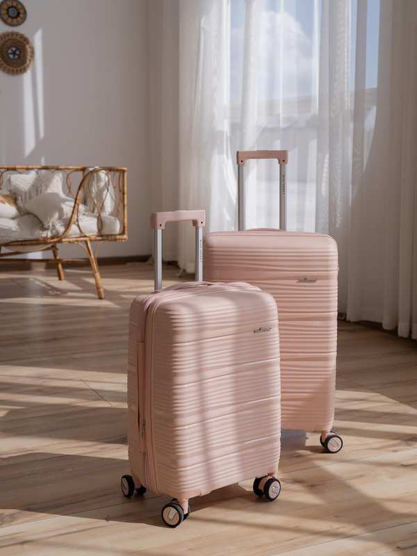 چمدان رزمری مدل Rose Merry RL-307-3S سایز بزرگ صورتی روشن