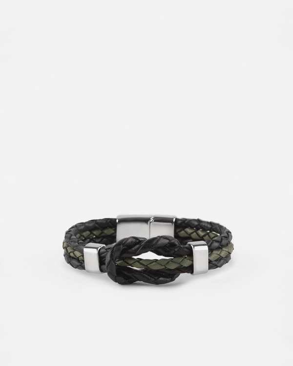 دستبند مردانه چرمی 2311919 کروم