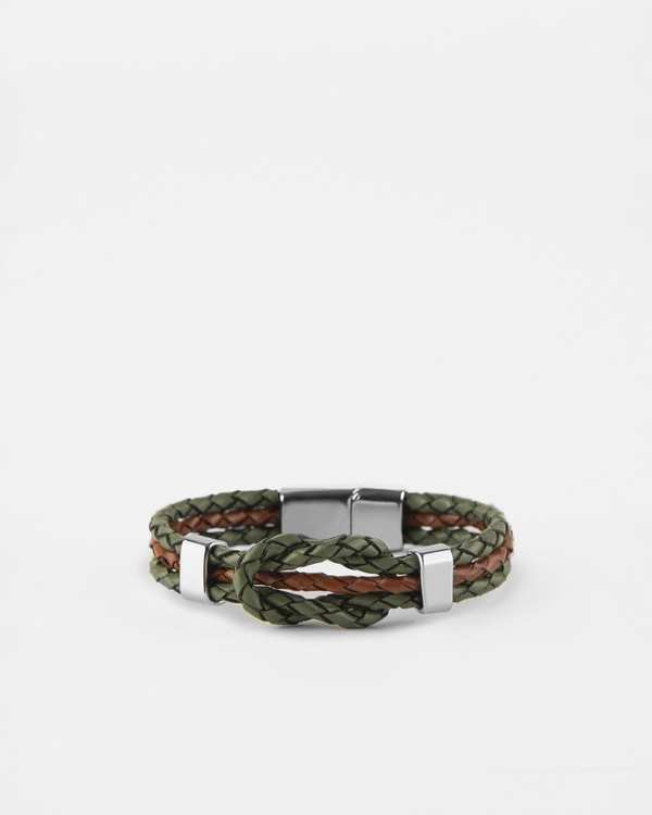 دستبند مردانه چرمی 2311919 کروم