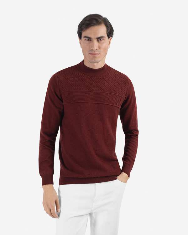 بافت یقه گرد طرح دار 2321002 کروم