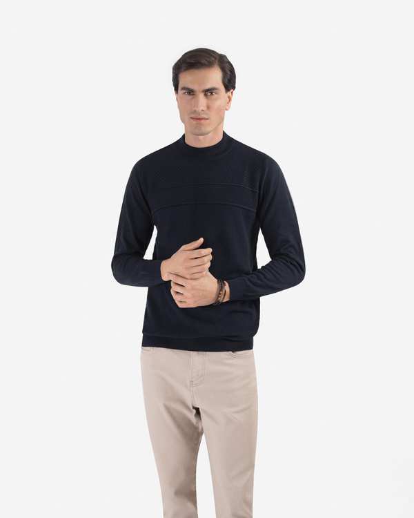 بافت یقه گرد طرح دار 2321002 کروم