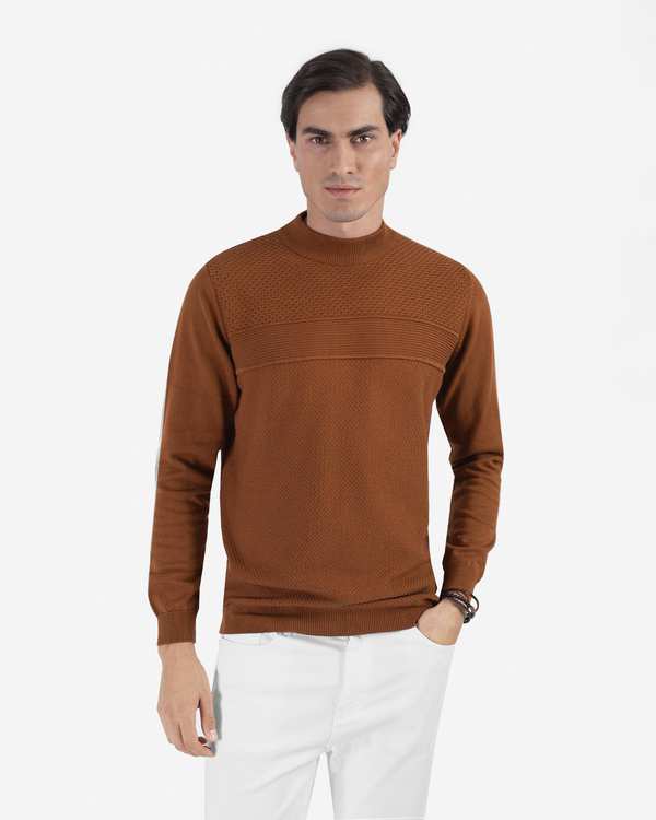 بافت یقه گرد طرح دار 2321002 کروم