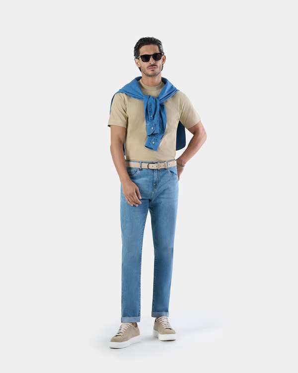 تی شرت یقه گرد Knit کروم