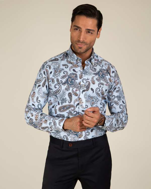 پیراهن طرح دار پشمی 2220115 کروم