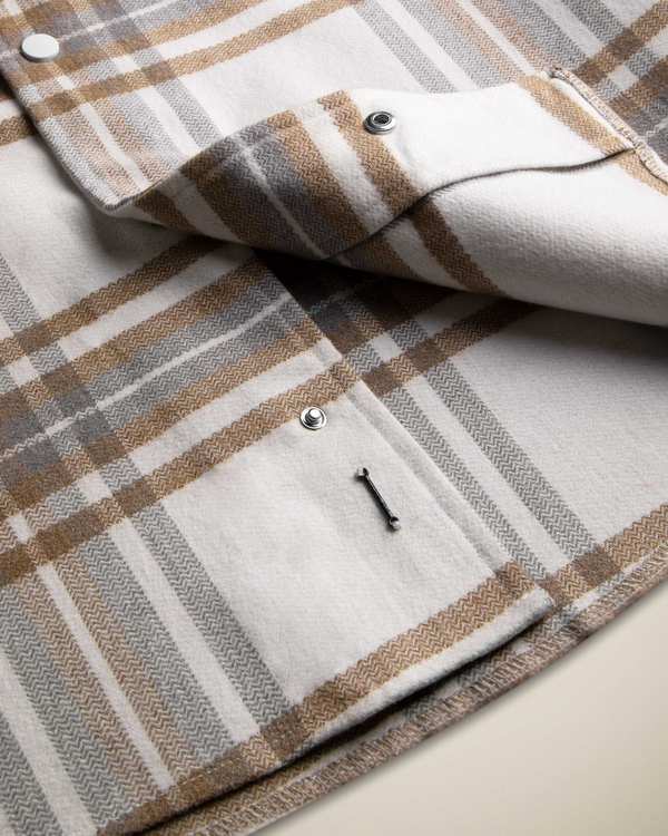 پیراهن چهارخانه Wool کروم - تصویر 3