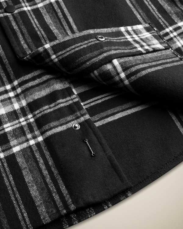 پیراهن چهارخانه Wool کروم - تصویر 6