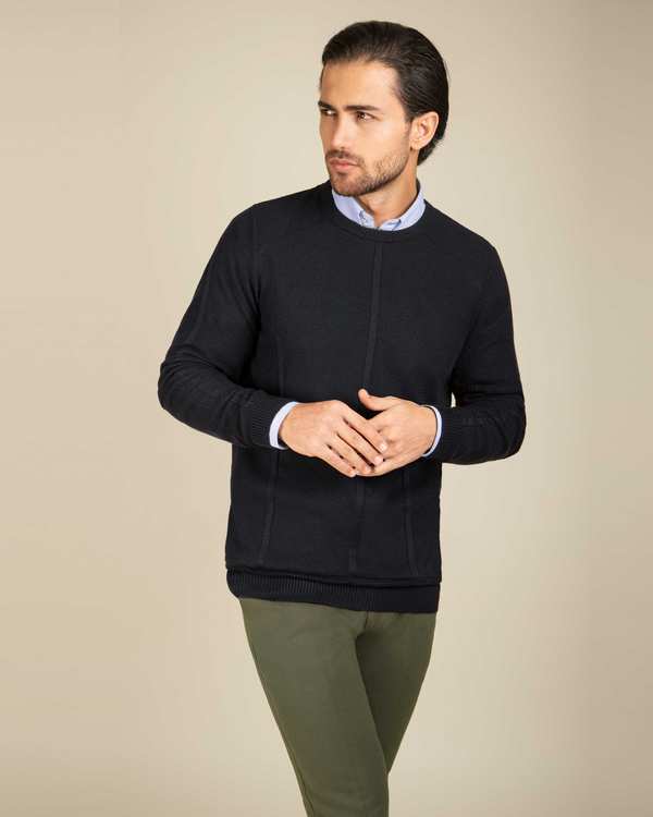 پلیور یقه گرد مردانه 2221001 کروم