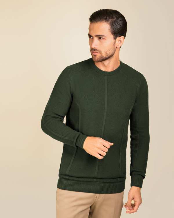 پلیور یقه گرد مردانه 2221001 کروم