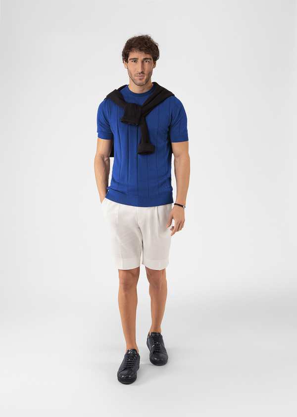 تیشرت یقه گرد بافت مردانه 2310601 کروم