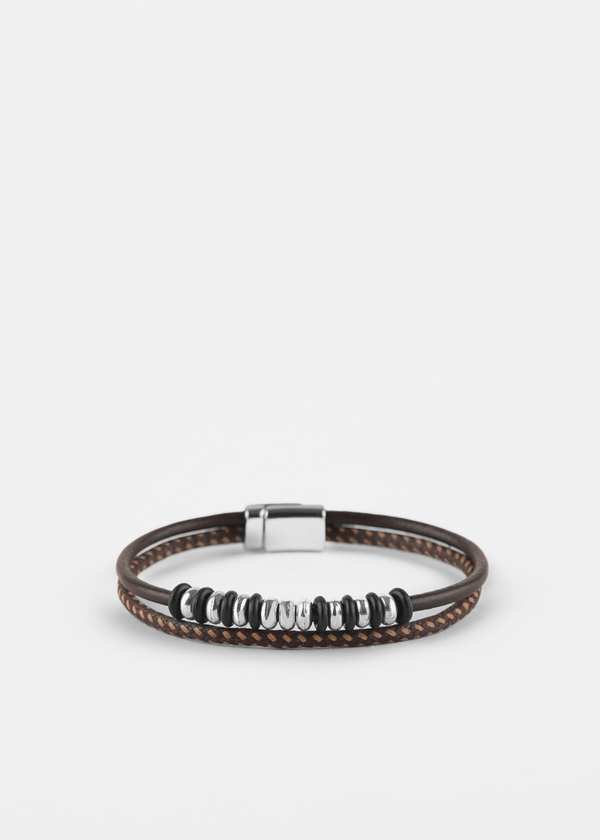 دستبند مردانه چرمی 2311905 کروم