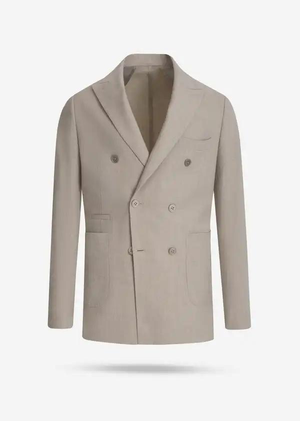 کت مردانه دبل برست پشمی 2520253 کروم