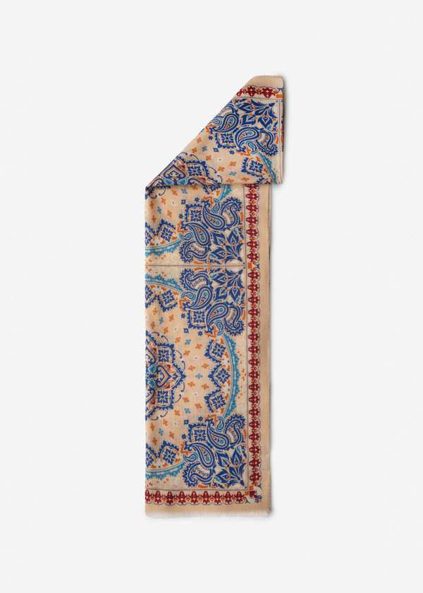 شال طرح دار پشمی 2521620 کروم