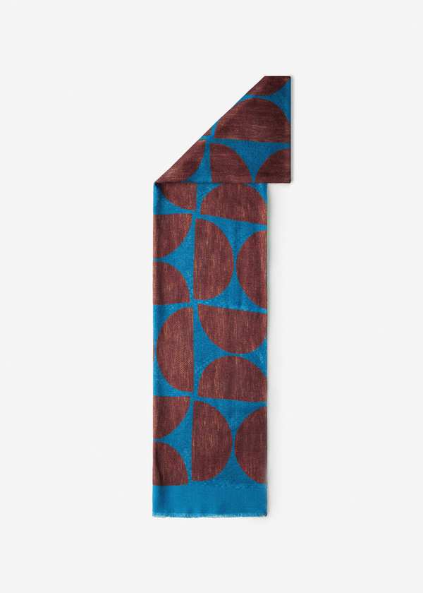 شال طرح دار پشمی 2521623 کروم