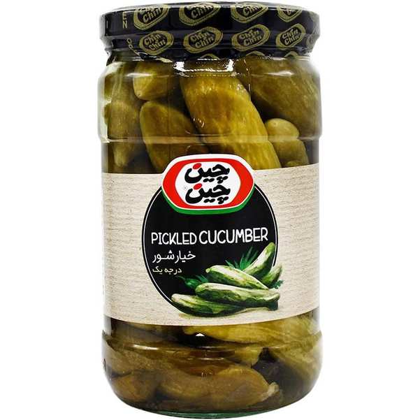 خیارشور درجه یک شیشه ای 670 گرمی چین چین