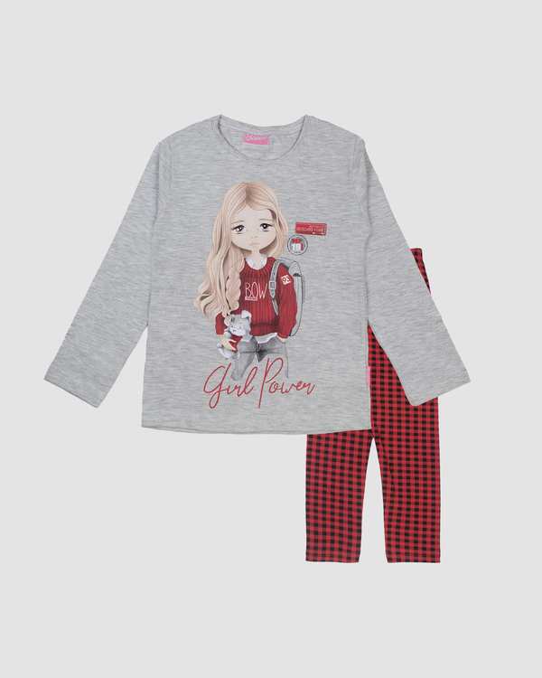 بلوز شلوار چهار خانه ریز بانی نو