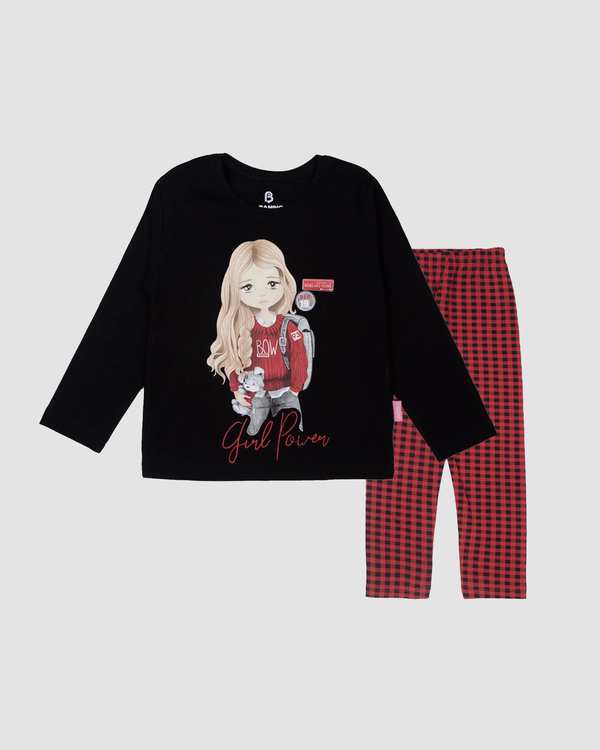 بلوز شلوار چهار خانه ریز بانی نو