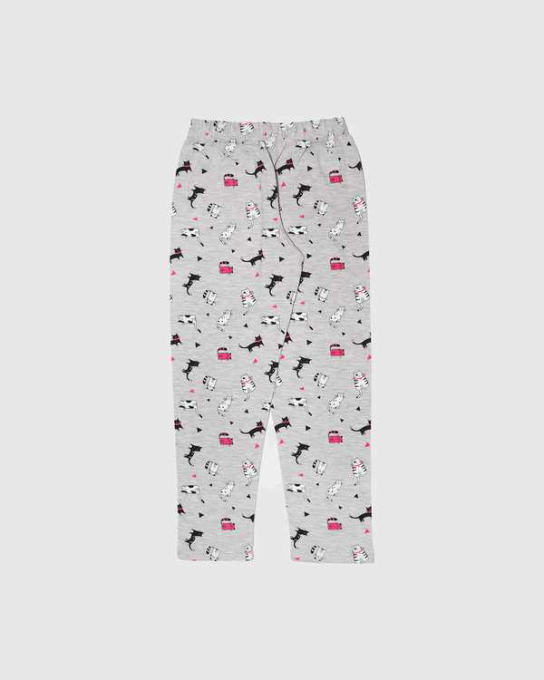 بلوز شلوار چاپ گربه bff بانی نو - تصویر 3