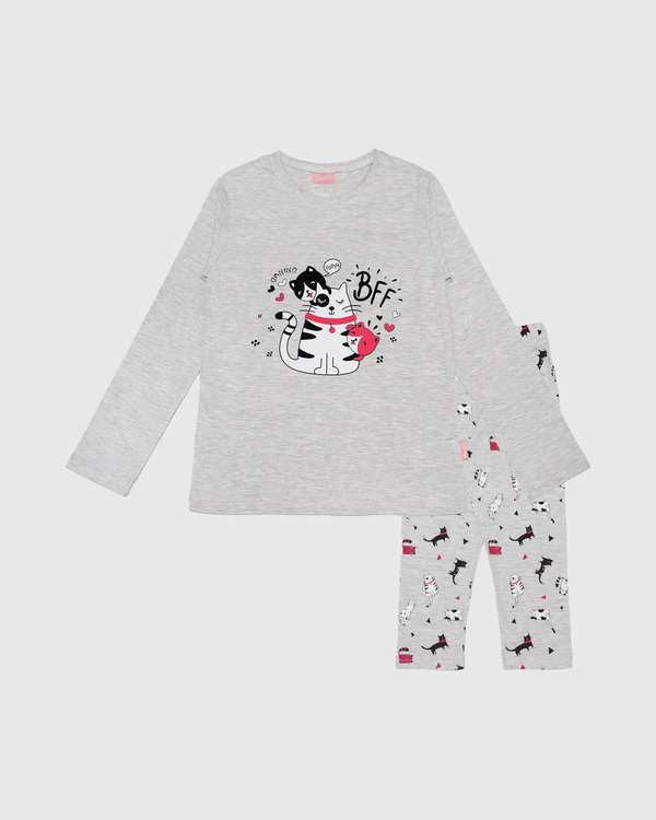 بلوز شلوار تمام چاپ گربه bff بانی نو