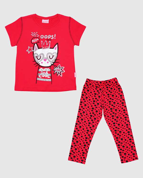 تی شرت شلوار دخترانه مدل تاج و گربه بانی نو