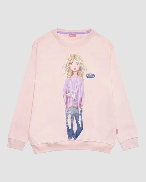 سویشرت دخترانه طرح دختر ایستاده بانی نو