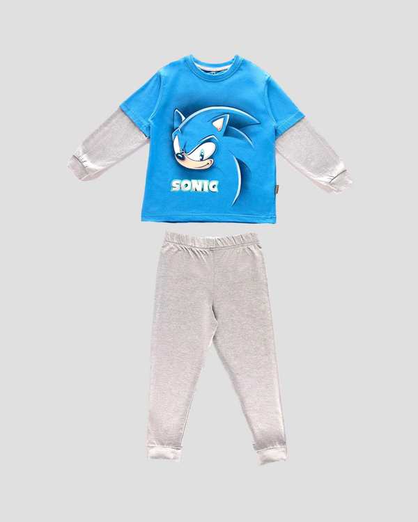 ست بلوز شلوار پسرانه طرح SONIC آبی بانی نو