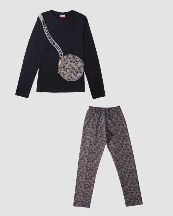 ست بلوز شلوار دخترانه طرح NY City بانی نو