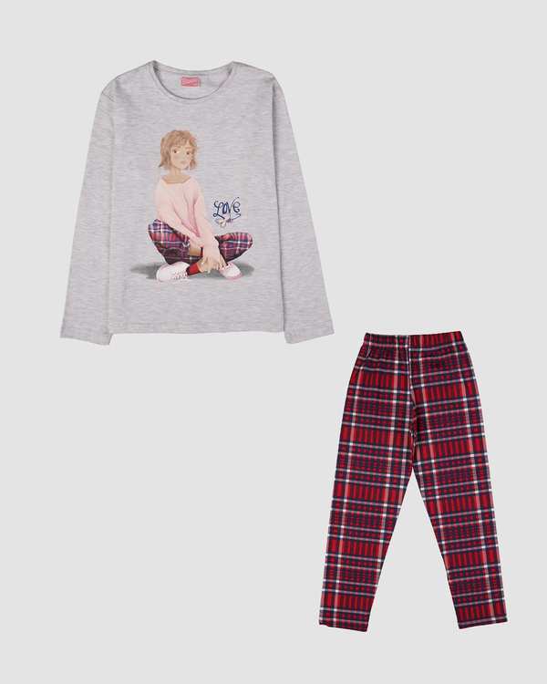 ست بلوز و شلوار دخترانه طرح دختر نشسته 2 بانی نو