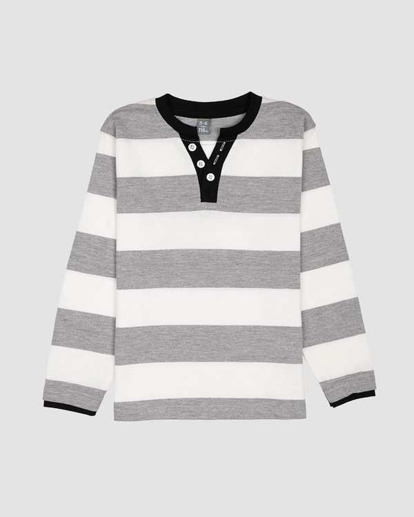 بلوز پسرانه مدل یقه V راه پهن یقه مشکی بانی نو