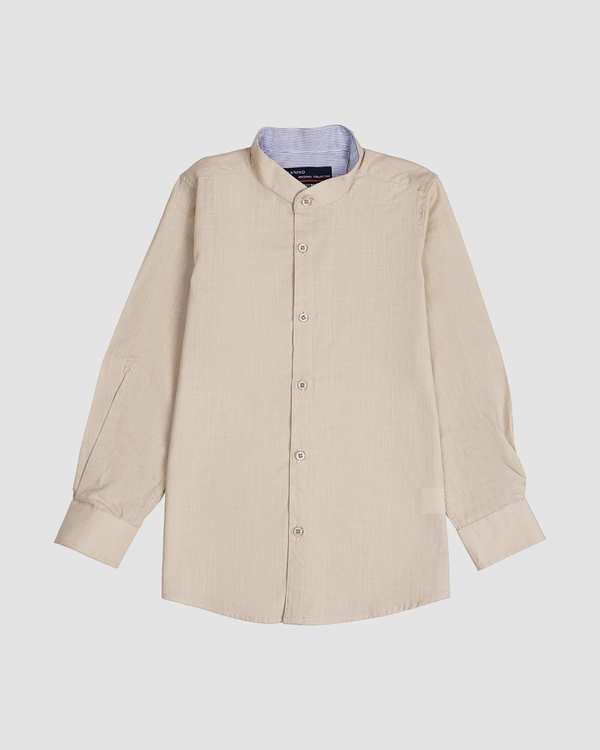 پیراهن پسرانه لنین اسلپ داریقه دیپلمات رنگ کرم بانی نو