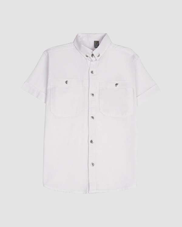 پیراهن پسرانه مدل کنفی سفید بانی نو