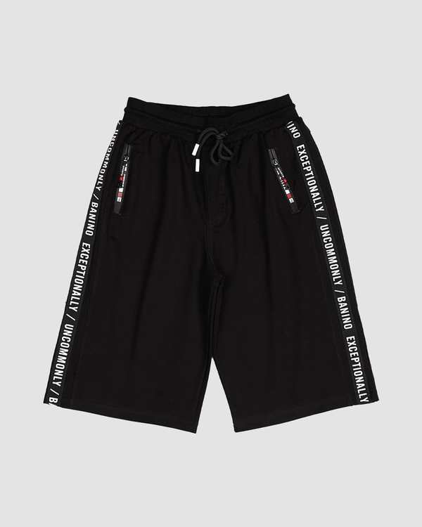 شلوارک پنبه پسرانه مدل طرح دار مشکی بانی نو