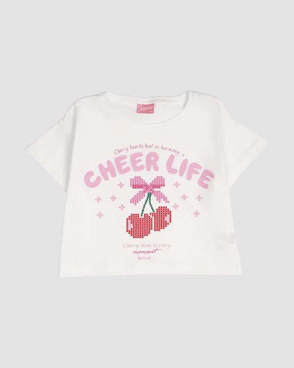 تی شرت دخترانه مدل CHERRY LIFE بانی نو