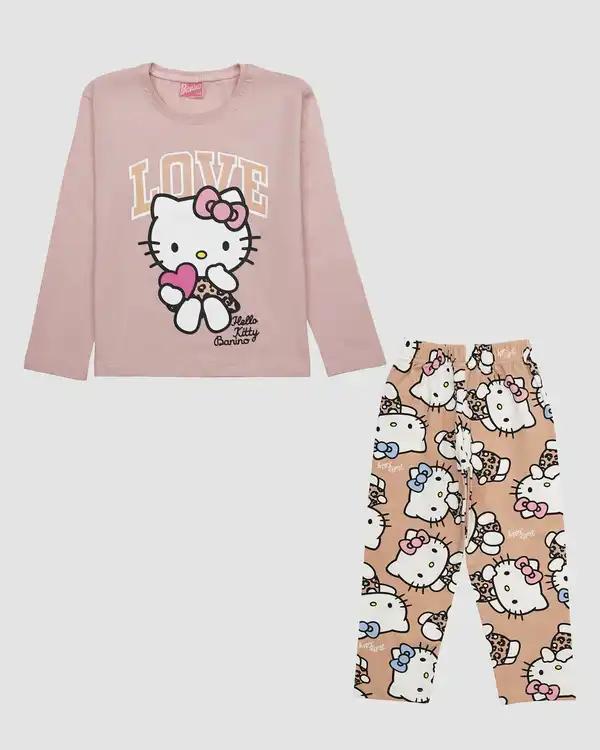 ست بلوز و شلوار دخترانه طرح KITTY_LOVE بانی نو