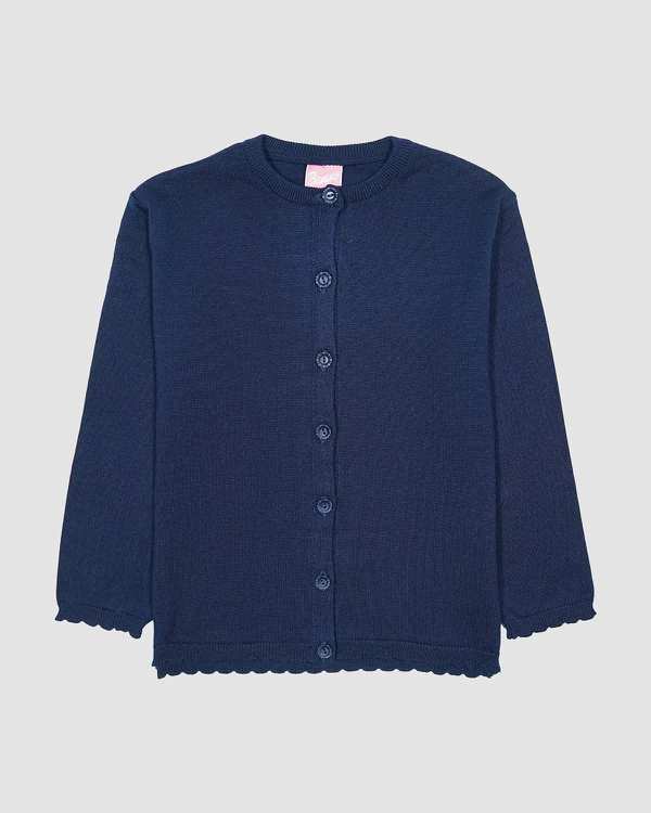 پلیور بافت دخترانه بانی نو طرح ساده سرمه ای