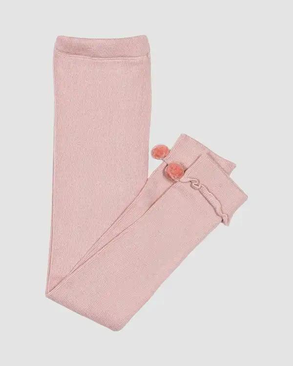 شلوار بافت دخترانه بانی نو طرح ساده صورتی