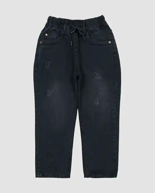 شلوار جین پسرانه بانی نو طرح مام استایل مشکی