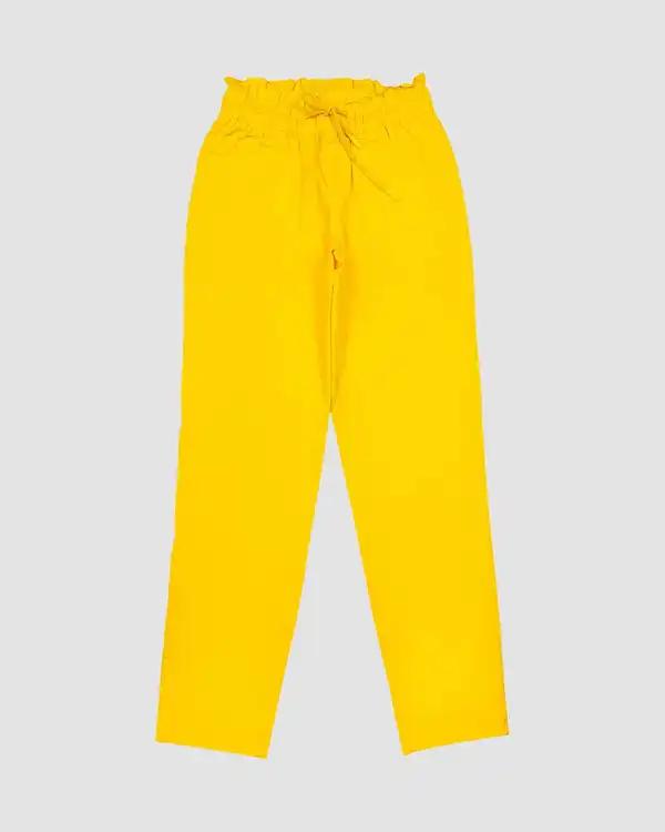 شلوار دخترانه بانی نو طرح کمر هویجی زرد