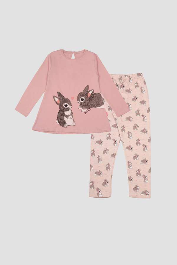 بلوز و شلوار تمام چاپ دو خرگوش بانی نو