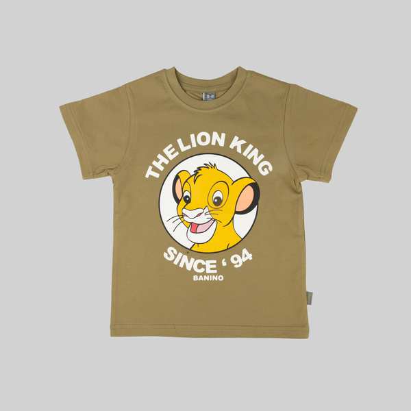 بلوز تک پسرانه یقه گرد 6THE LION KING الی 8سال زیتونی بانی نو